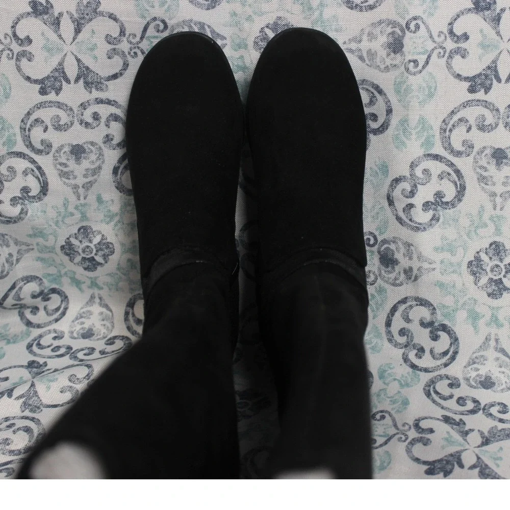 Karen Scott Black Suede Stretch Tall‎ Boots Knee High Casual Comfort Size 6